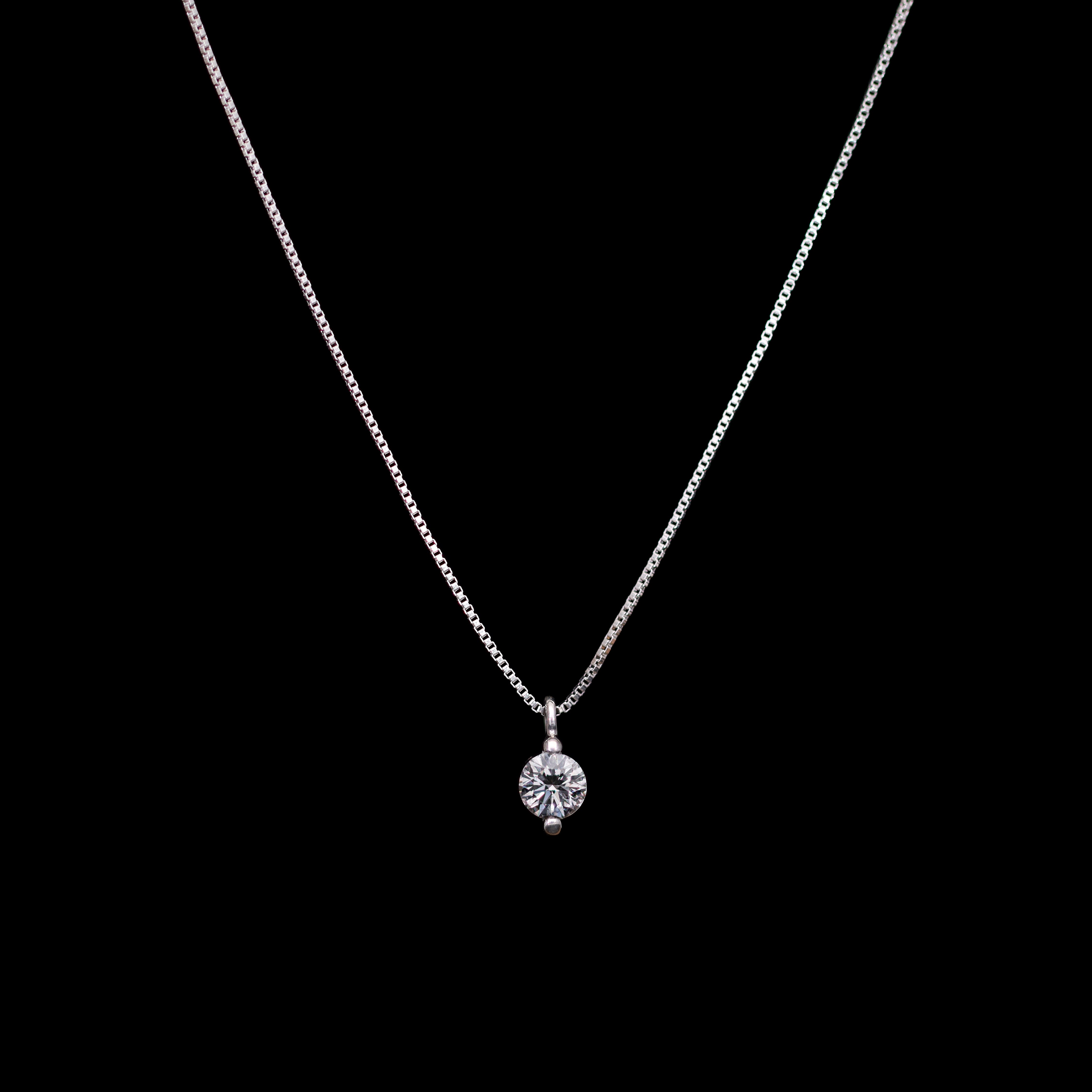 0.30UP 2点留めペンダントネックレス - GIA鑑定書付き Gカラー / SI